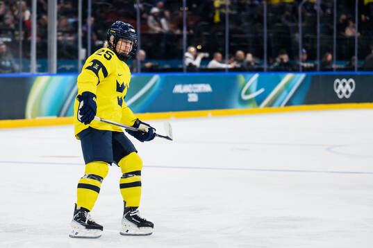 Lina Ljungblom of Sweden in the women's ice hockey