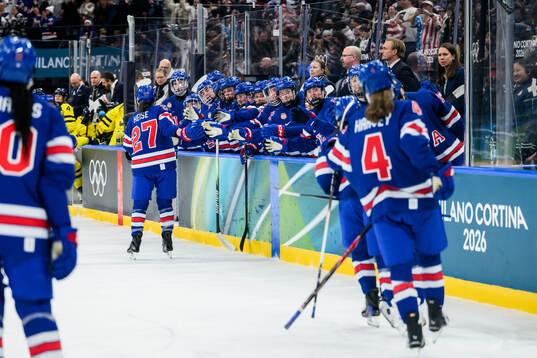 Taylor Heise of USA celebrates the 2-0 goal in the women's