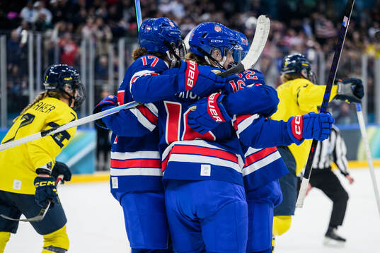 Kendall Coyne of USA celebrates