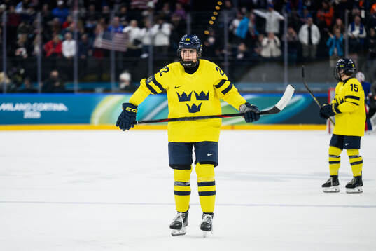 Hanna Thuvik of Sweden looks dejected in the women's ice