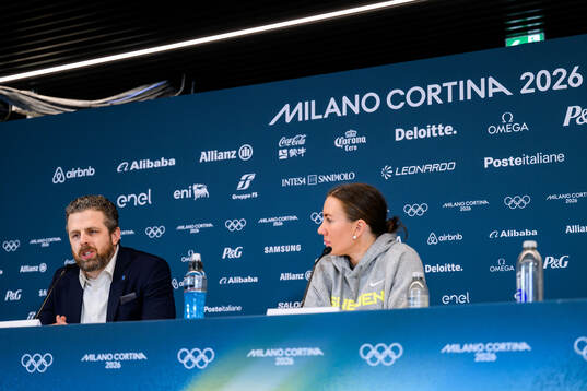 Head coach Ulf Lundberg and Anna Kjellbin of Sweden at a