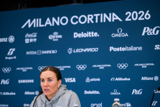Anna Kjellbin of Sweden at a press conference