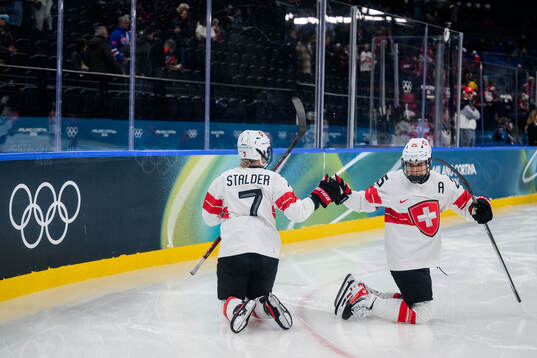 Lara Stalder and Alina Muller of Switzerland