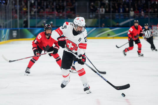 Alina Muller of Switzerland in the women's ice hockey
