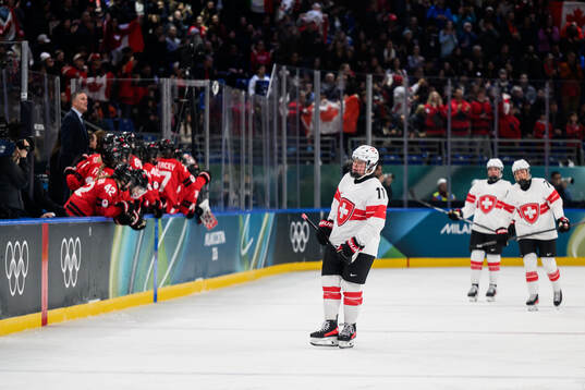 Laura Zimmermann of Switzerland looks dejected