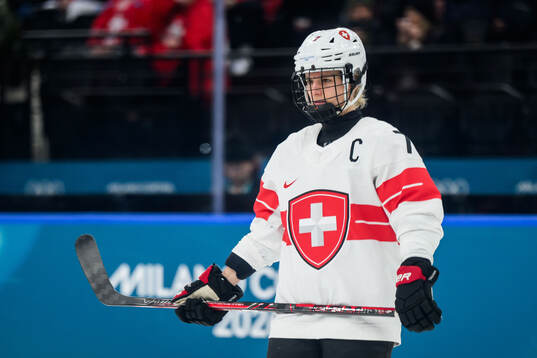 Lara Stalder of Switzerland in the women's ice hockey