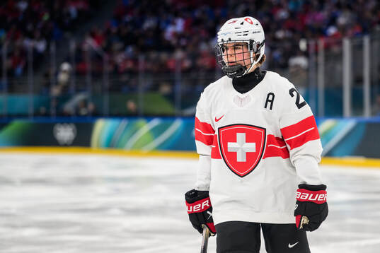 Alina Muller of Switzerland in the women's ice hockey