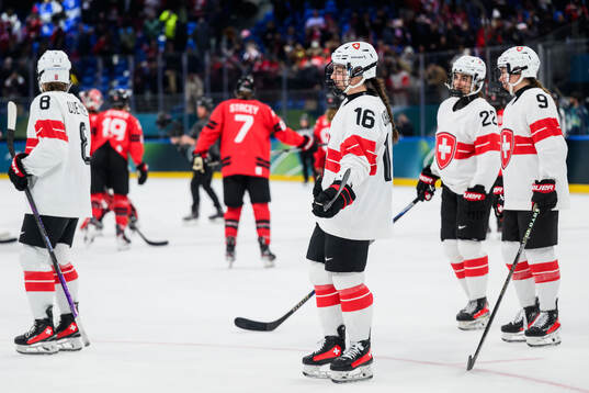 Nicole Vallario of Switzerland looks dejected