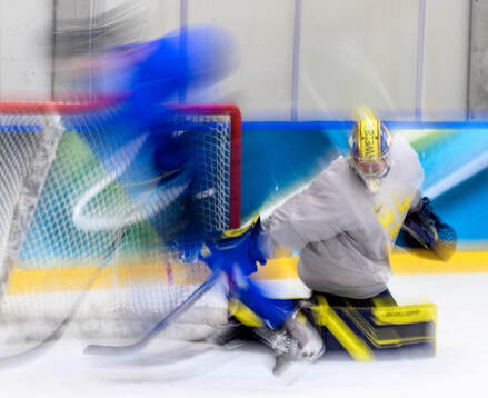Goaltender Filip Gustavsson ´of Sweden at an ice hockey
