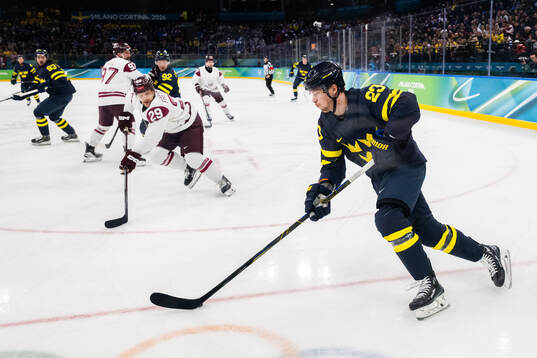 Lucas Raymond of Sweden in the men's ice hockey