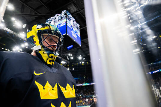 Goaltender Jacob Markström of Sweden in the men's ice
