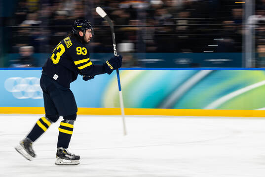 Mika Zibanejad of Sweden celebrates