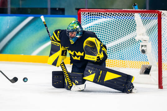 Goaltender Jacob Markström of Sweden in the men's ice