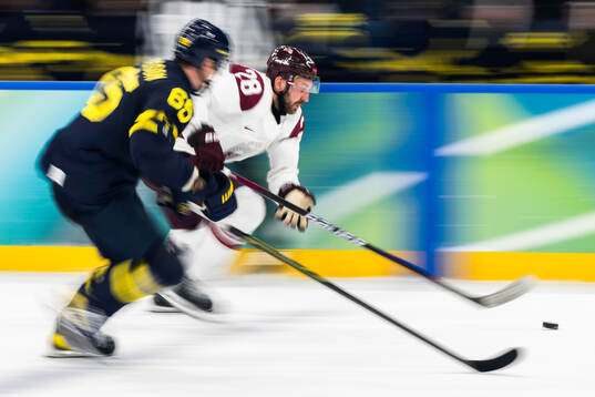 Zemgus Girgensons of Latvia in the men's ice hockey