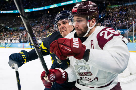 Joel Eriksson Ek of Sweden and Uvis Janis Balinskis of
