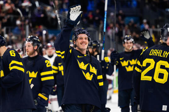 Rickard Rakell of Sweden celebrates