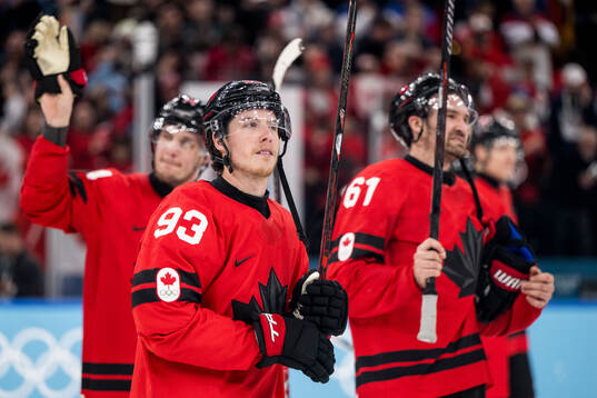 Mitch Marner of Canada celebrates