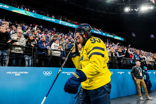 Mika Zibanejad of Sweden looks dejected