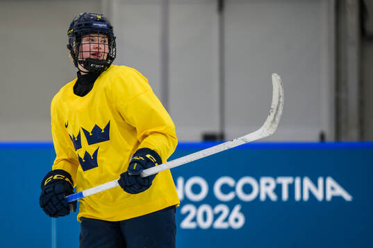 Jessica Adolfsson of Sweden at an ice hockey practice
