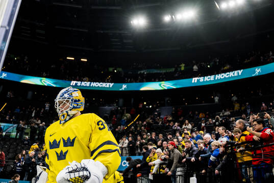 Goaltender Jesper Wallstedt of Sweden