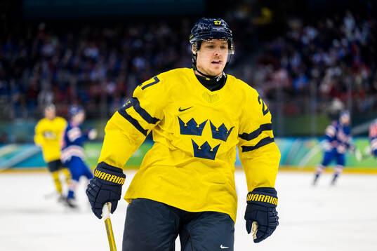 Hampus Lindholm of Sweden in the men's ice hockey