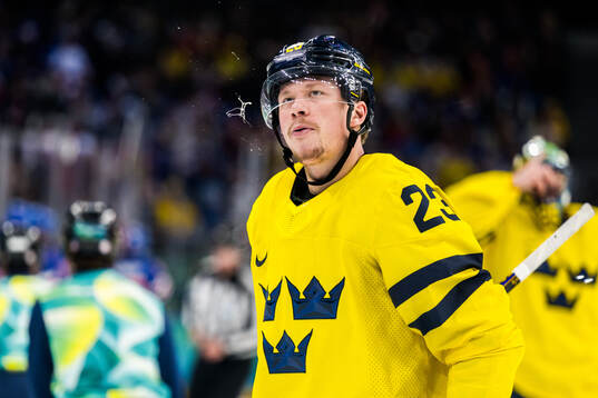 Lucas Raymond of Sweden in the men's ice hockey