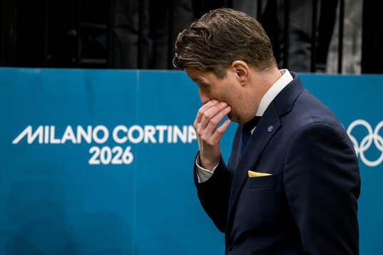 Assistant coach Stefan Klockare of Sweden looks dejected in