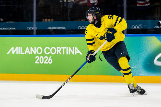 Mika Zibanejad of Sweden in the men's ice hockey