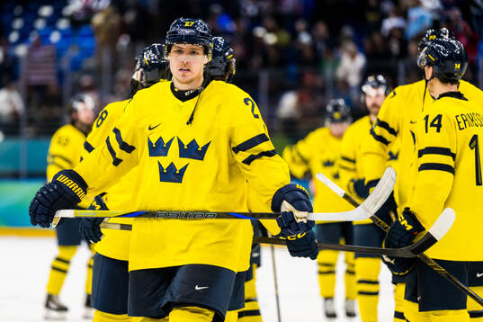 Hampus Lindholm of Sweden looks dejected