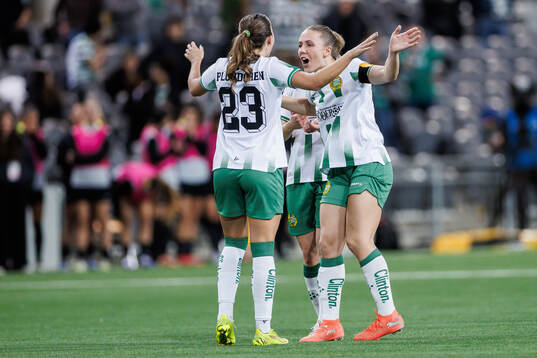 Athinna Persson Lundgren and Gudrun Arnardottir of Hammarby
