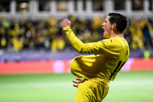 Sondre Brunstad Fet of Bodø/Glimt celebrates