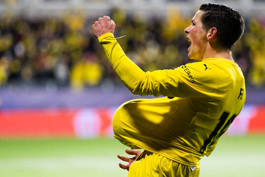 Sondre Brunstad Fet of Bodø/Glimt celebrates