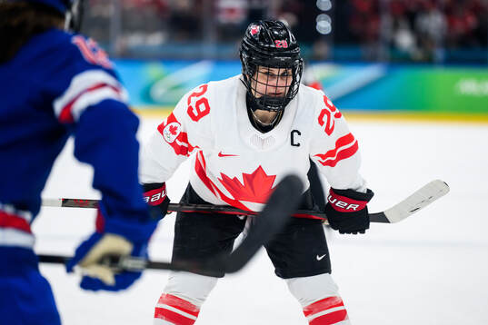 Marie-Philip Poulin of Canada in the women's ice hockey