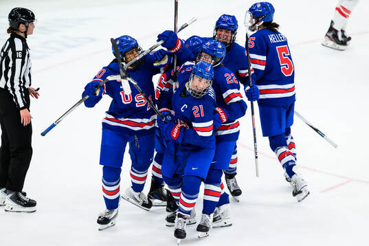 Hilary Knight of USA celebrates