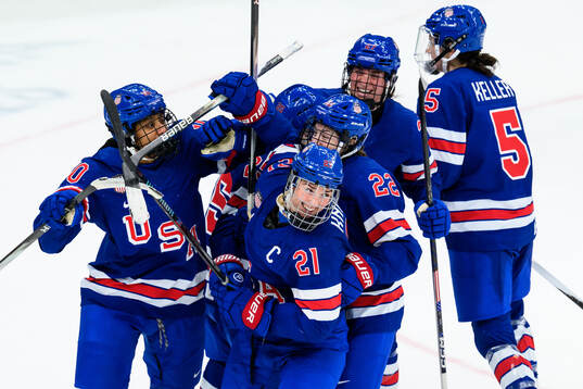 Hilary Knight of USA celebrates