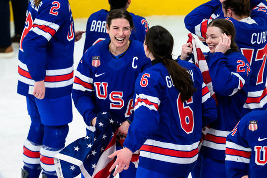 Hilary Knight of USA celebrates