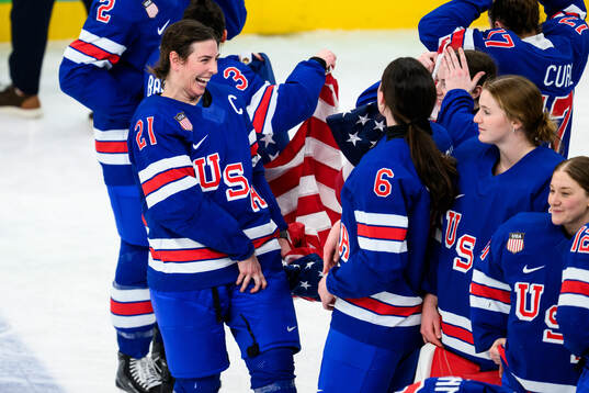 Hilary Knight of USA celebrates