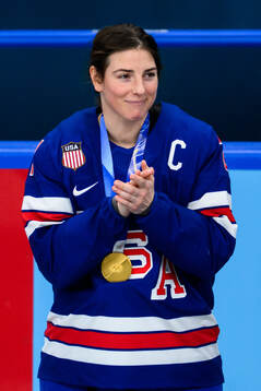 Hilary Knight of USA at the medal ceremony