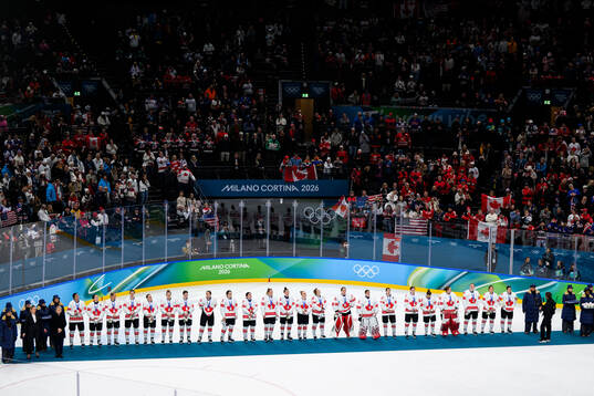 Team Canada at the medal ceremony