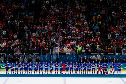 Team USA with their gold medals at the medal ceremony