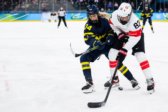 Mira Hallin of Sweden and Alessia Baechler of Switzerland