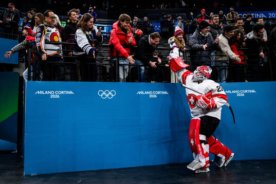 goaltender Andrea Braendli of Switzerland