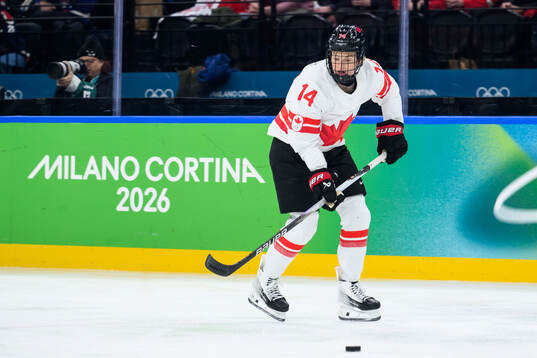 Renata Fast of Canada in the women's ice hockey final game