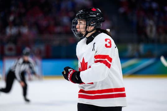 Jocelyne Larocque of Canada in the women's ice hockey final