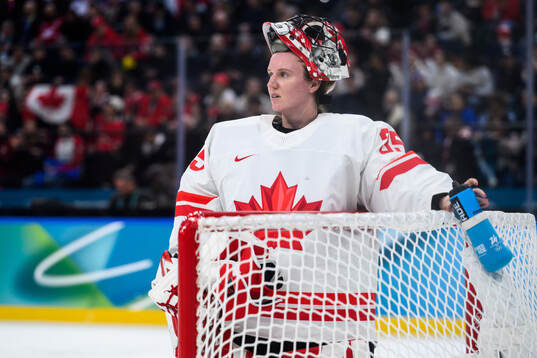 goaltender Ann-Renee Desbiens of Canada in the women's ice