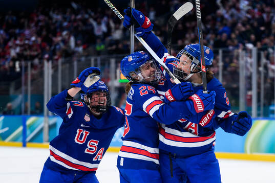 Hilary Knight of USA celebrates