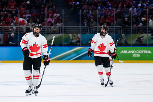 Renata Fast of Canada look dejected in the women's ice