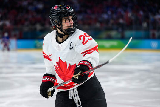 Marie-Philip Poulin of Canada in the women's ice hockey