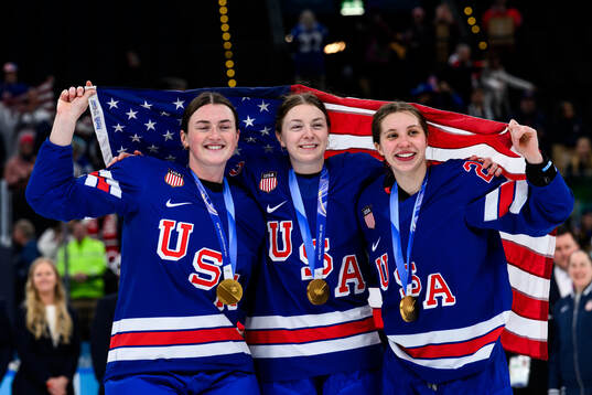 Rory Guilday and Hannah Bilka of USA celebrate with their