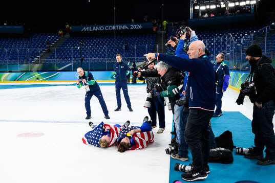 Grace Zumwinkle and Taylor Heise of USA pose for